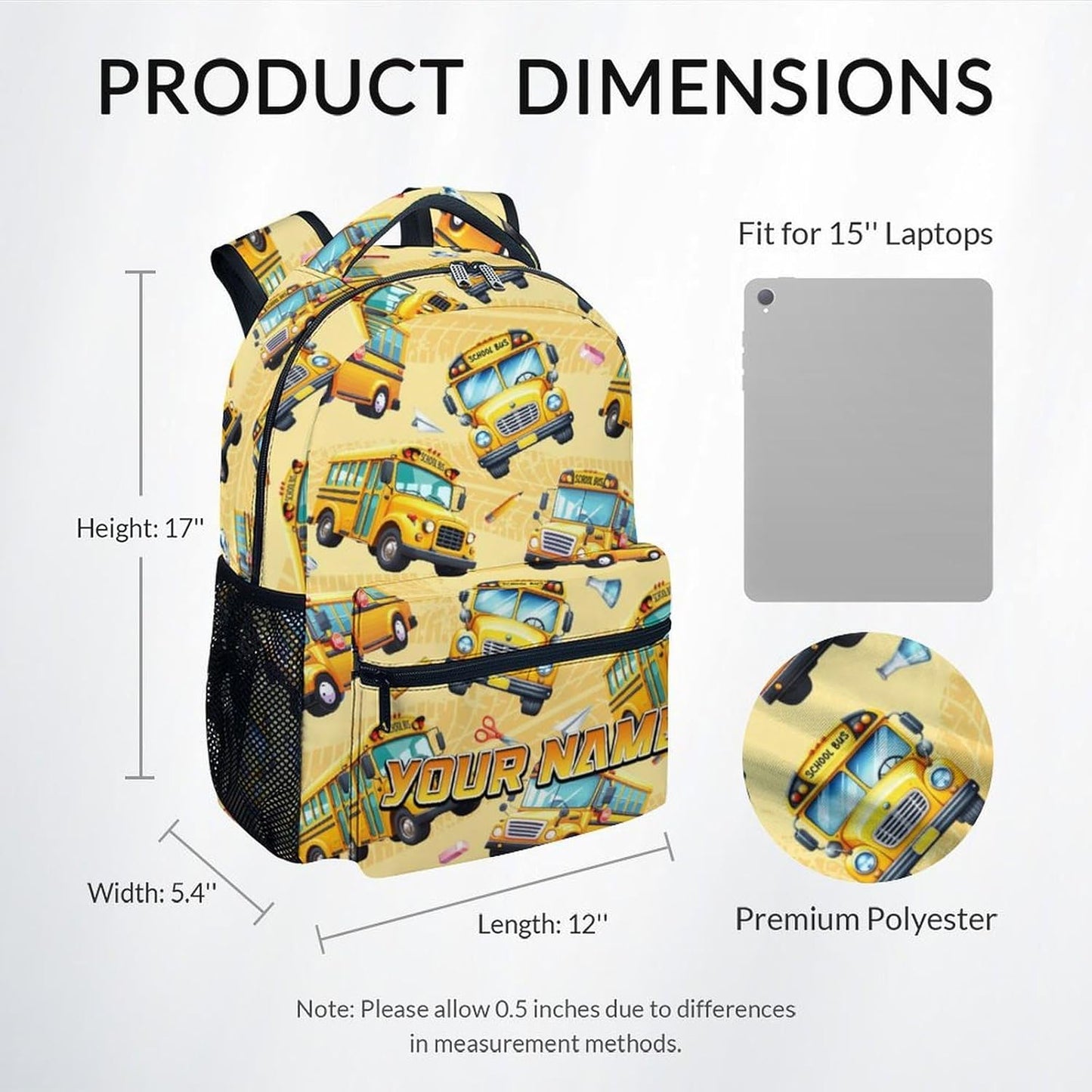 Kid Backpack Boys - Custom School Bus Backpacks with Name for Toddler - Custom Children Bookbag