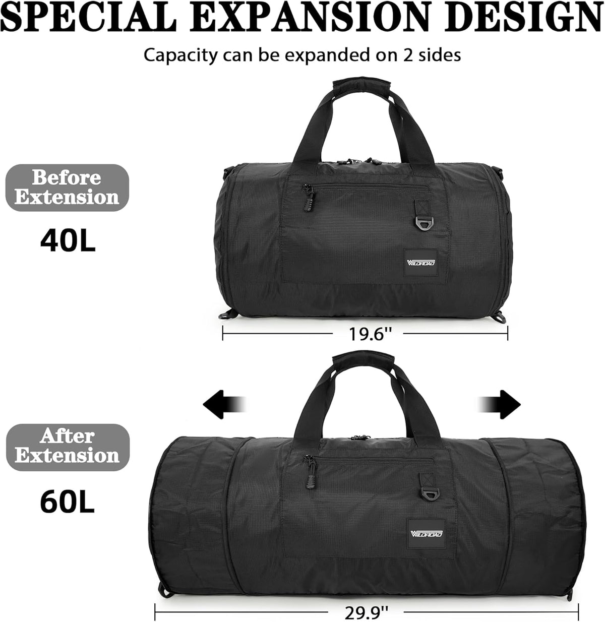 Wildroad Travel Bags for Men, Gym Bag & Duffle Bag for Travel, Carry on Bag Duffel Bag 3 IN 1