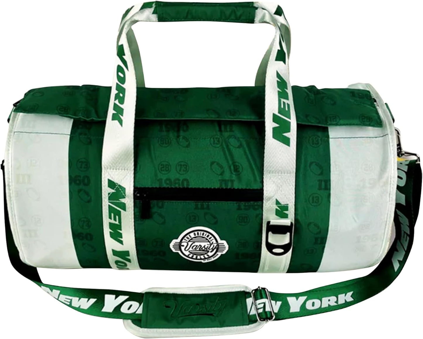 Varsity Cooler New York Travel Party Duffel & Cooler – 30 Can Leakproof Insulated Tote Bag, Waterproof Soft Compartment for Tailgating, Golf, Beach, Carry-On Luggage & Outdoor Sports