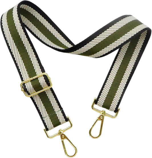 Adjustable Green Purse Strap - 1.5" Wide Handbags, Camera, Guitar, Phone & Crossbody Bag Replacement Shoulder Straps(Gold Hardware)