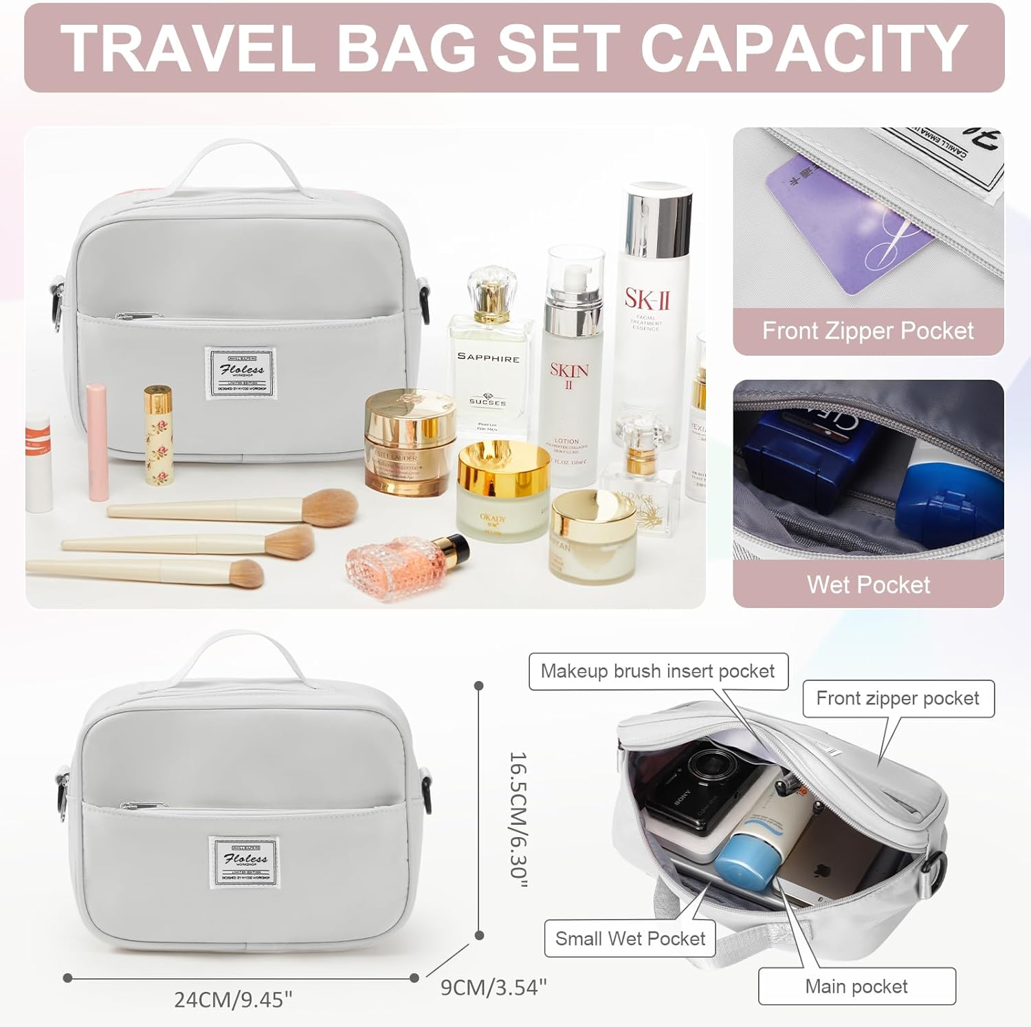 Gym Bag for Women with Shoes Compartment Small Duffel Bag Sport bag with Toiletry Bag Overnight