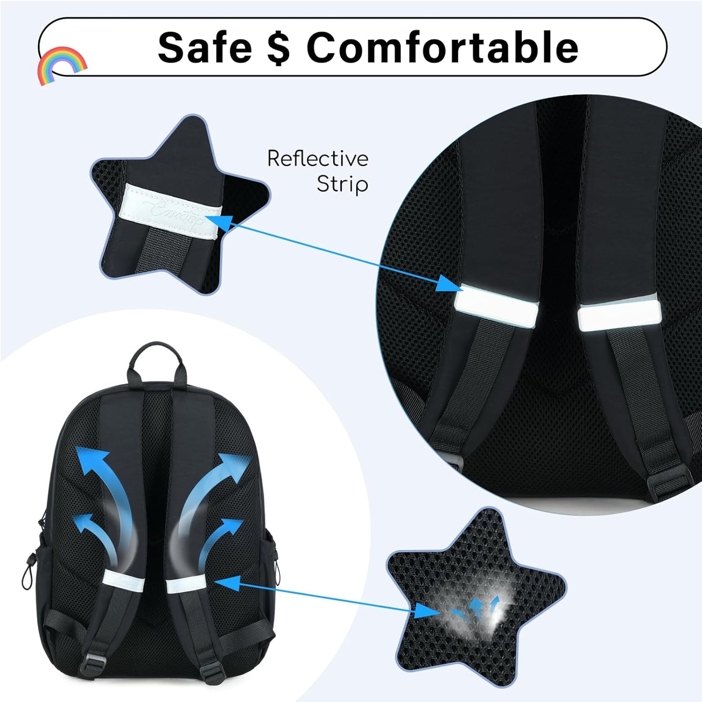 CAMTOP School Backpack for Girls, Kids Backpack for Elementary Middle Ages 8-10 Fit 15.6 Inch