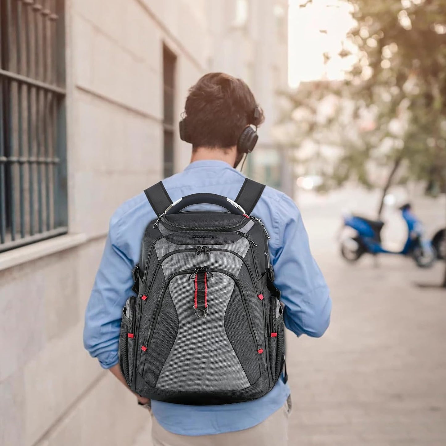 KROSER Travel Laptop Backpack 17.3 Inch XL Computer Backpack with Hard Shell Saferoom RFID Pockets