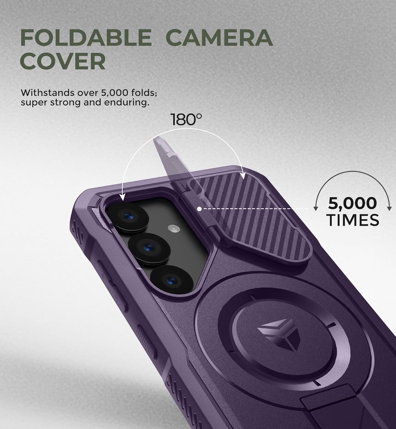 Dexnor for Samsung Galaxy S25 Case with Camera Cover & Adjustable Kickstand & Built-in Screen Protector, Magnetic Rugged Shockproof Bumper Cases Heavy-Duty Protective Cover (2025),Phantom Purple