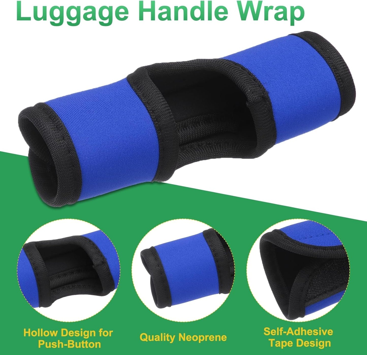uxcell Luggage Handle Wrap, 4 Pcs Hollow Neoprene Handbag Grip Cover Protector Luggage Identifiers Suitcase Handle Wraps for Luggage Suitcase Travel Bags, Navy Blue