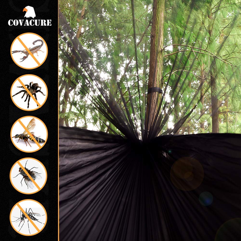 Covacure Camping Hammock, 772 lbs Capacity Double Hammock - Black
