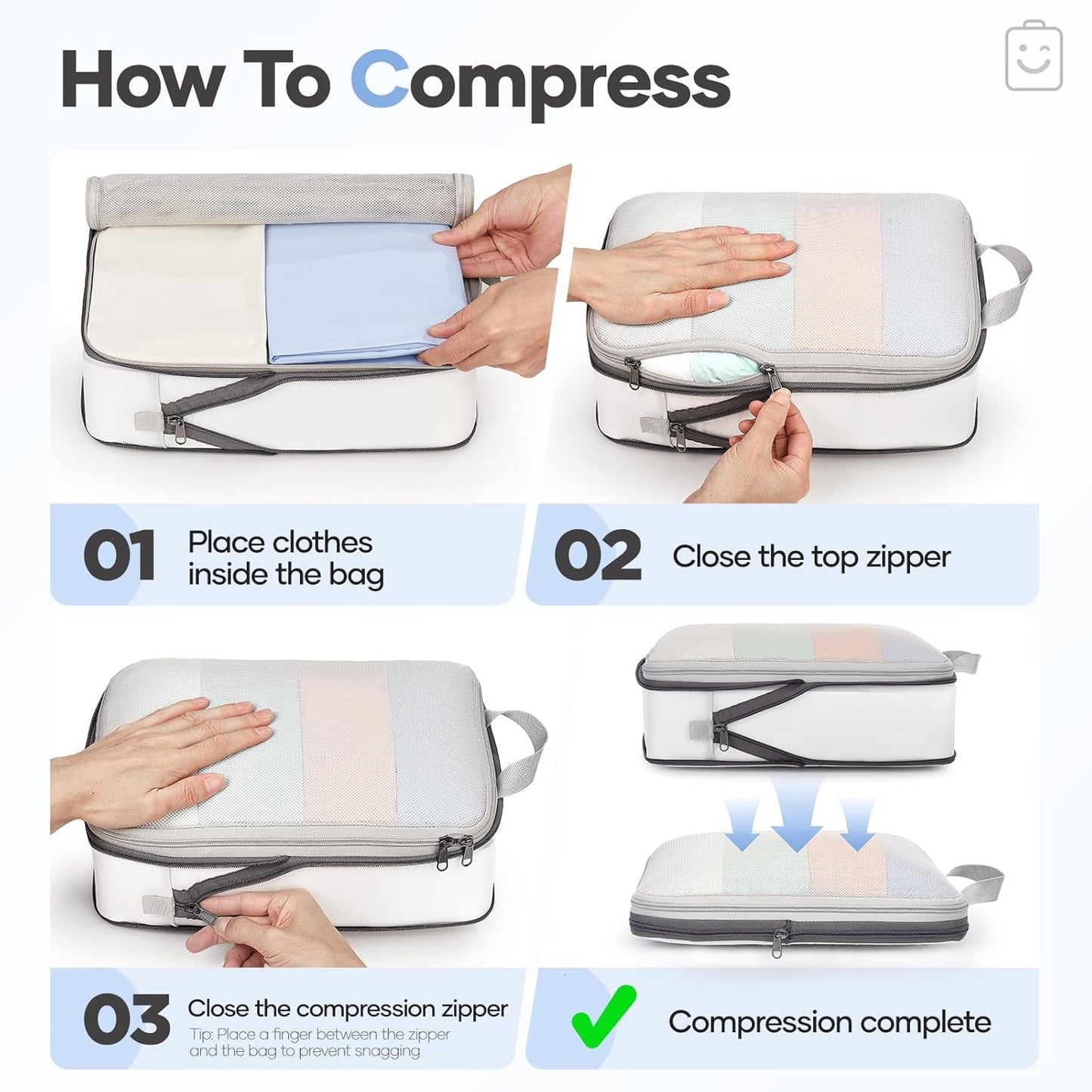 Veken 11 Set Compression Packing Cubes for Travel Essentials,Compressible Expandable Large Luggage