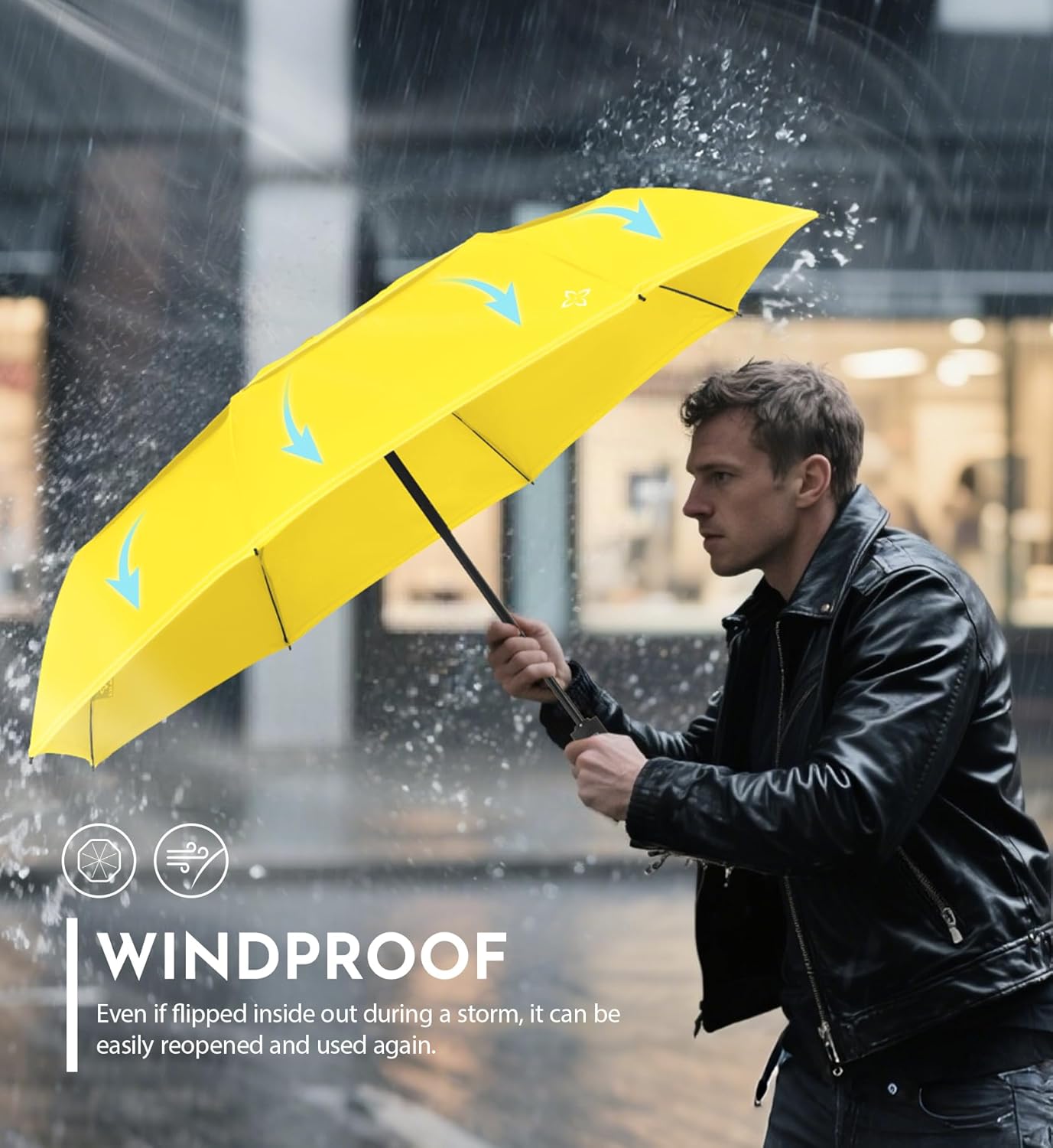 Compact Travel Windproof Umbrella, 43" Auto open/close Folding Quick Dry Umbrellas for Rain, Lightweight Portable Small for Backpack Car, less force to Fold for Women Men Kids, TSA Approved