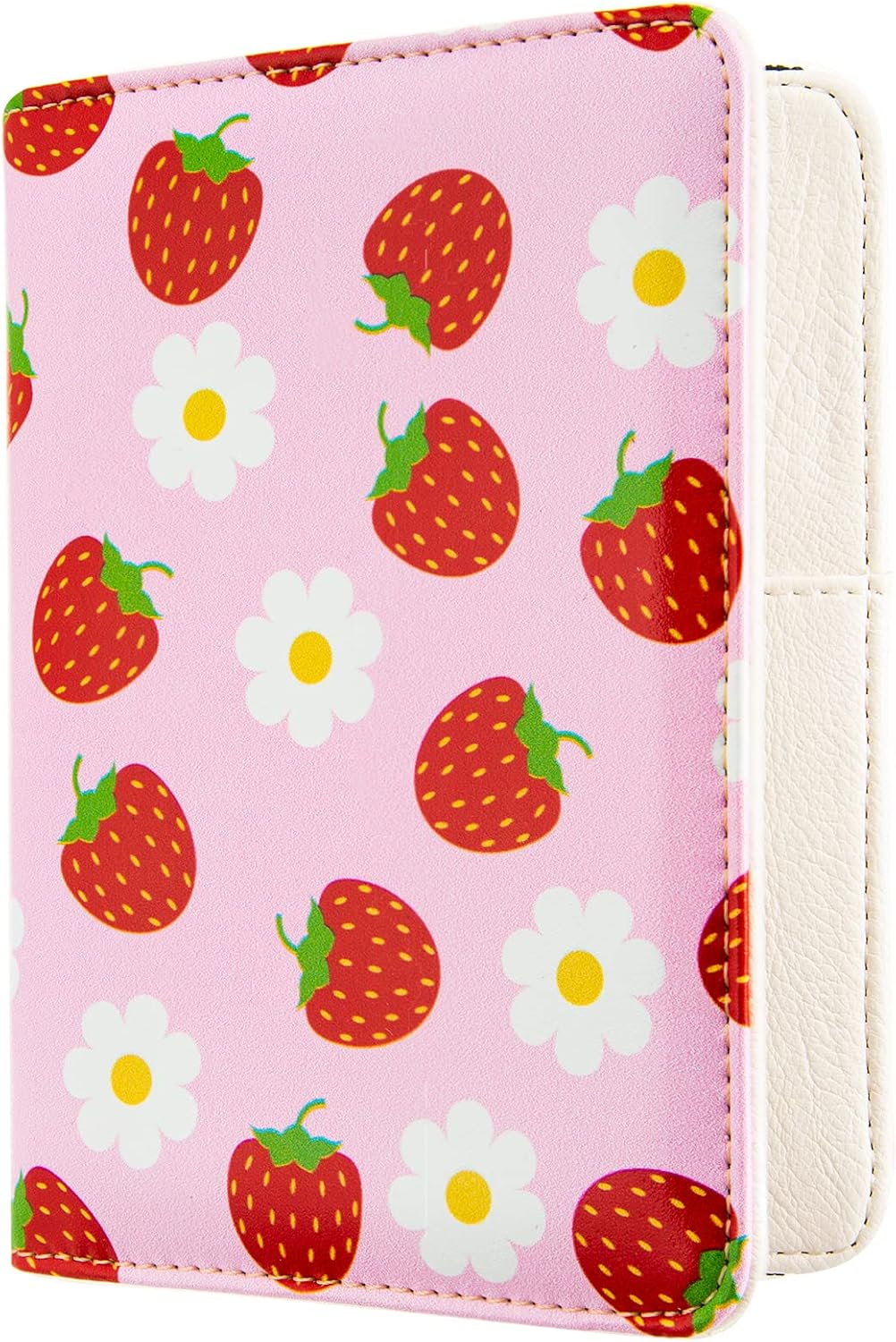 Passport Holder Cover Travel RFID Blocking Passport Cover Fruit printing Cute Flowers Passport Wallet with Elastic Band for Women