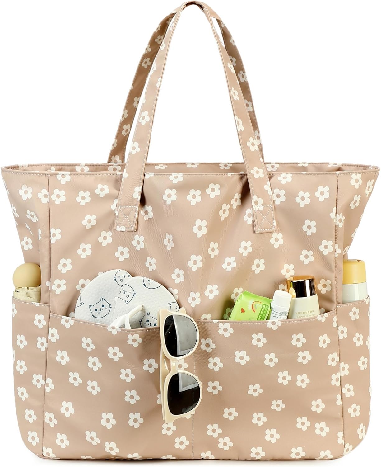 Bluboon Waterproof Beach Tote Pool Bags for Women Ladies Extra Large Carry On Bag With Wet Compartment for Weekender Travel