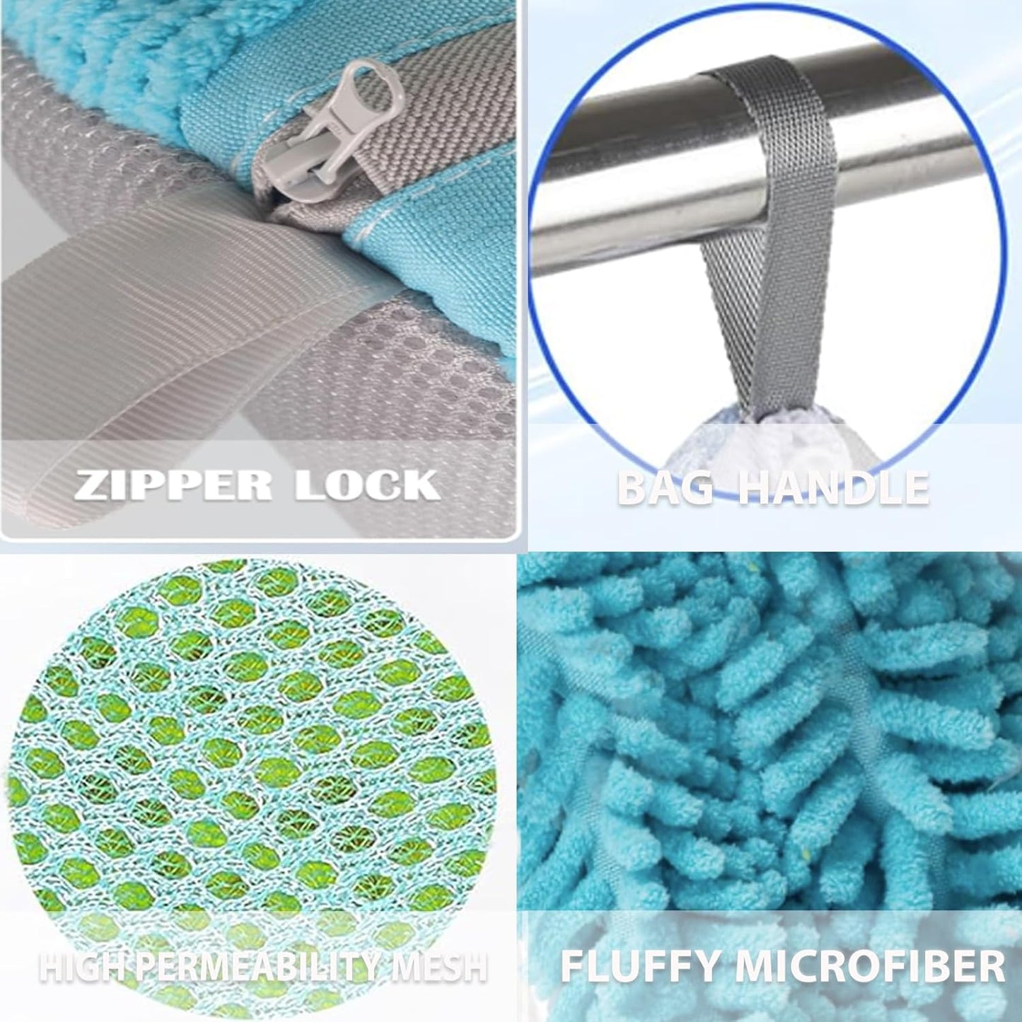2Pcs Shoe Washing Machine Bag, Durable Laundry Shoe Bag for Washing Machine, Fluffy Fibers 360° Cleaning, Includes Liquid Shoe Brush & Travel Dust Bag, Ideal for Sneakers & Gym Shoes (blue)