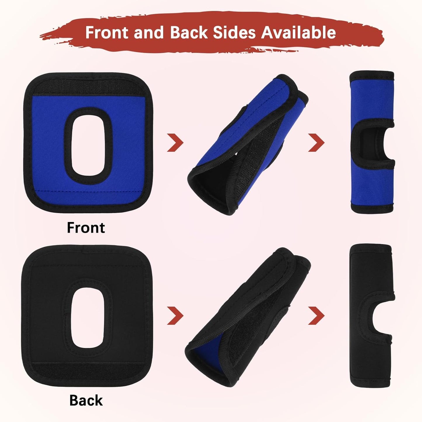 Luggage Handle Wrap [3PCS] - Neoprene Luggage Identifiers Hollow Design Use for Push-Button Suitcase & Trolley Case - [Sapphire Blue-6IN/15CM] Comfort Grip Handle Cover
