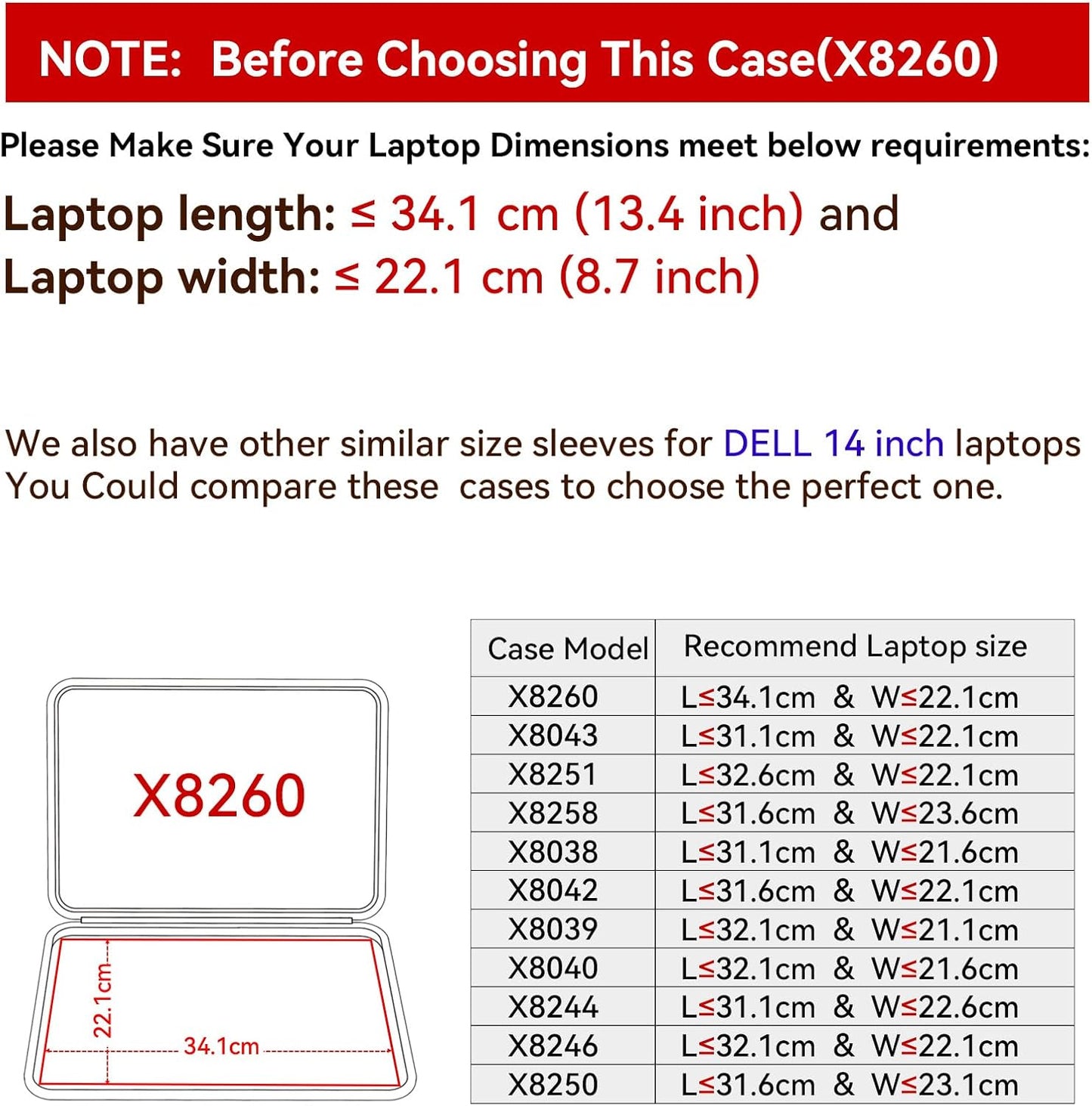 Smatree Hard EVA Protective Sleeve Case Compatible for 14 inch Dell Pro Rugged 14 Laptop, for 14inch DELL Latitude 5430 Rugged Laptop, 14 inch DELL Computer Sleeve Bag (X8260)