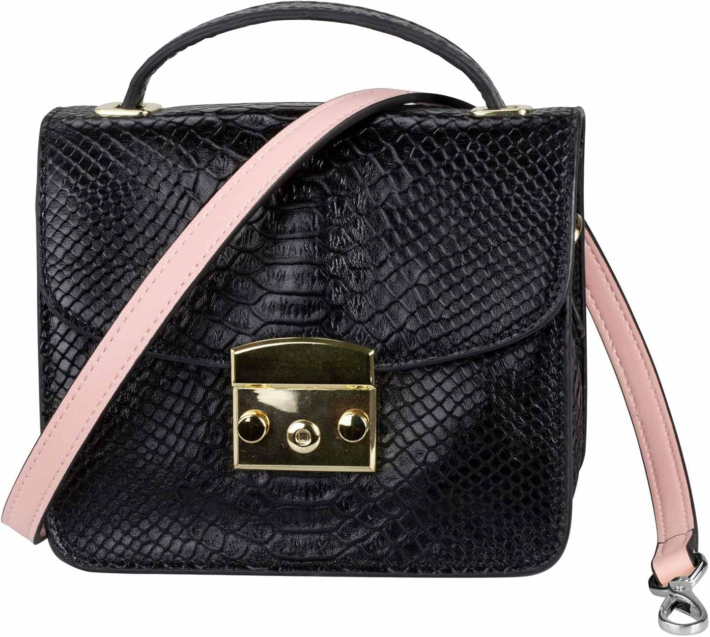 Allzedream Leather Purse Strap Replacement Crossbody Handbag Long Adjustable (Pink, Silver Hardware)