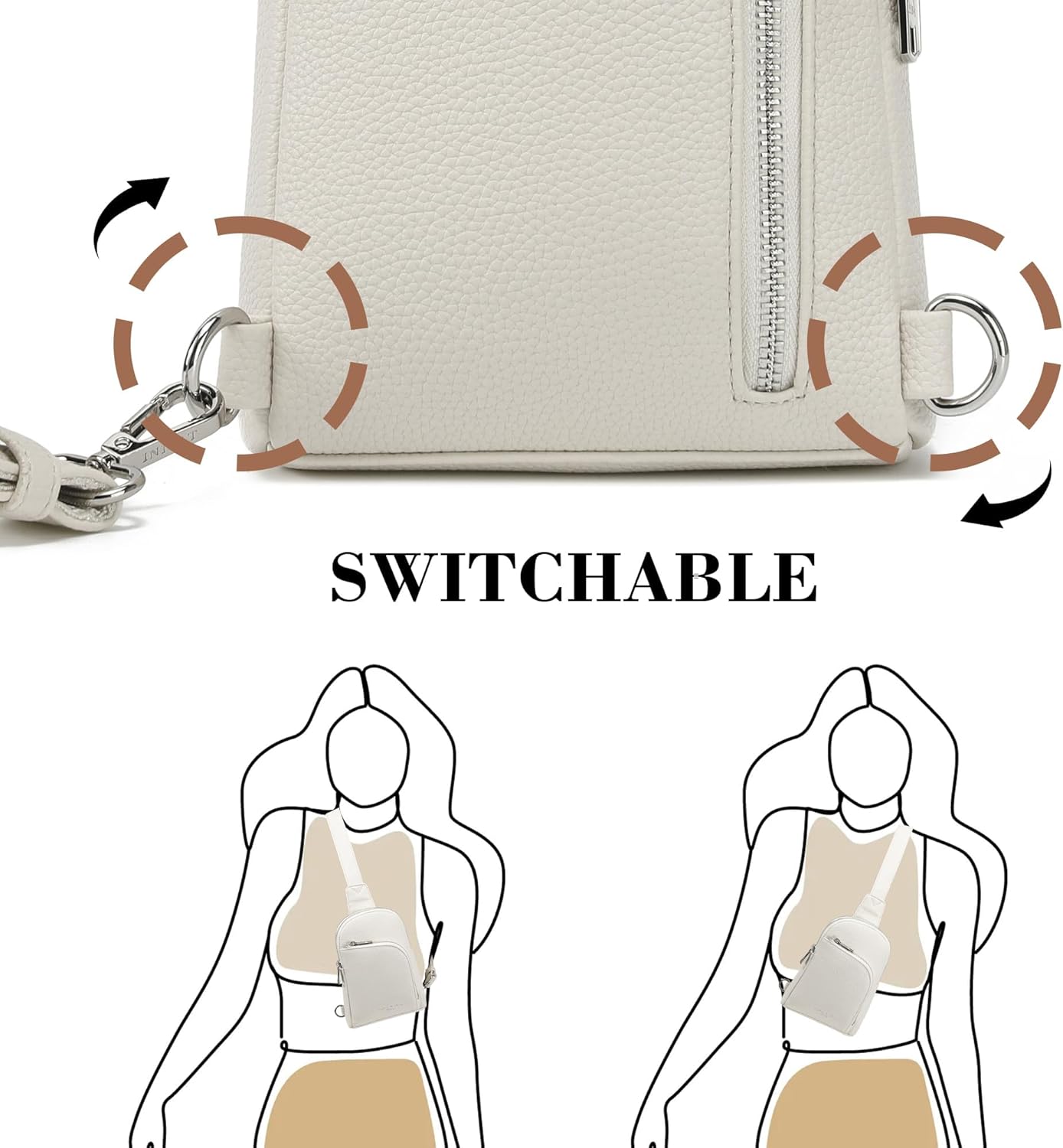 INICAT RFID Blocking Sling Bag Anti Theft Crossbody Bags for Women Travel Fanny Pack Cross Body for Woman Chest Bag