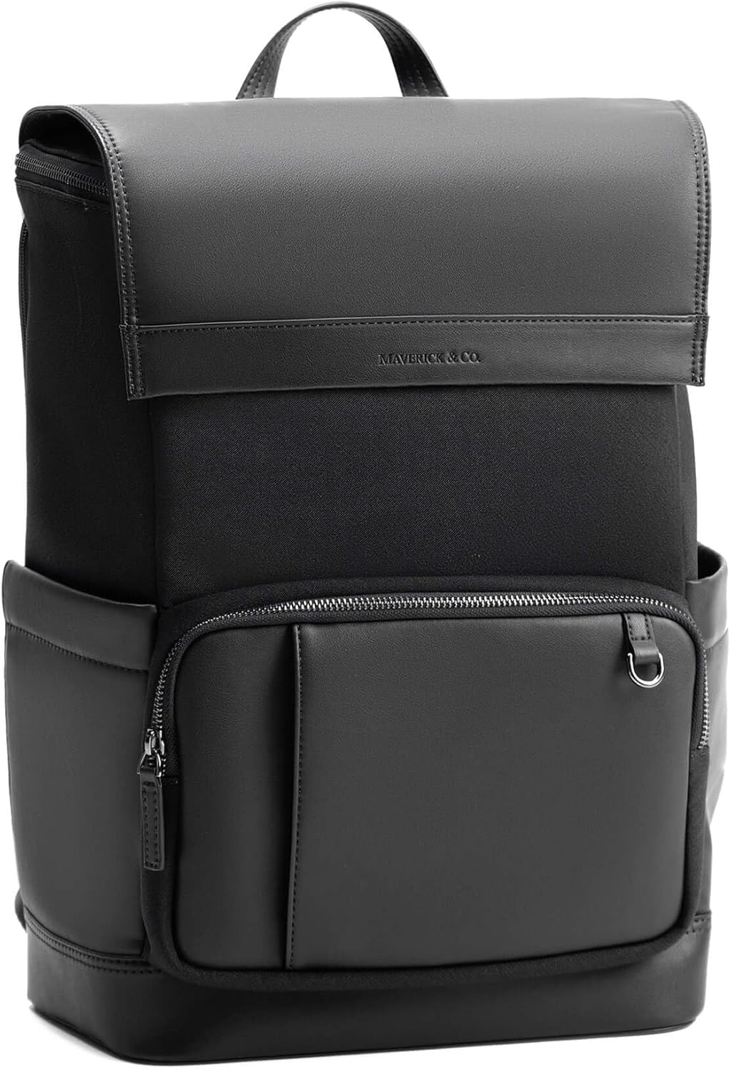 Maverick & Co. Maximus Men’s Laptop Backpack – Work, Travel, Tech, Business, Nylon, Stylish College Daypack (Black)