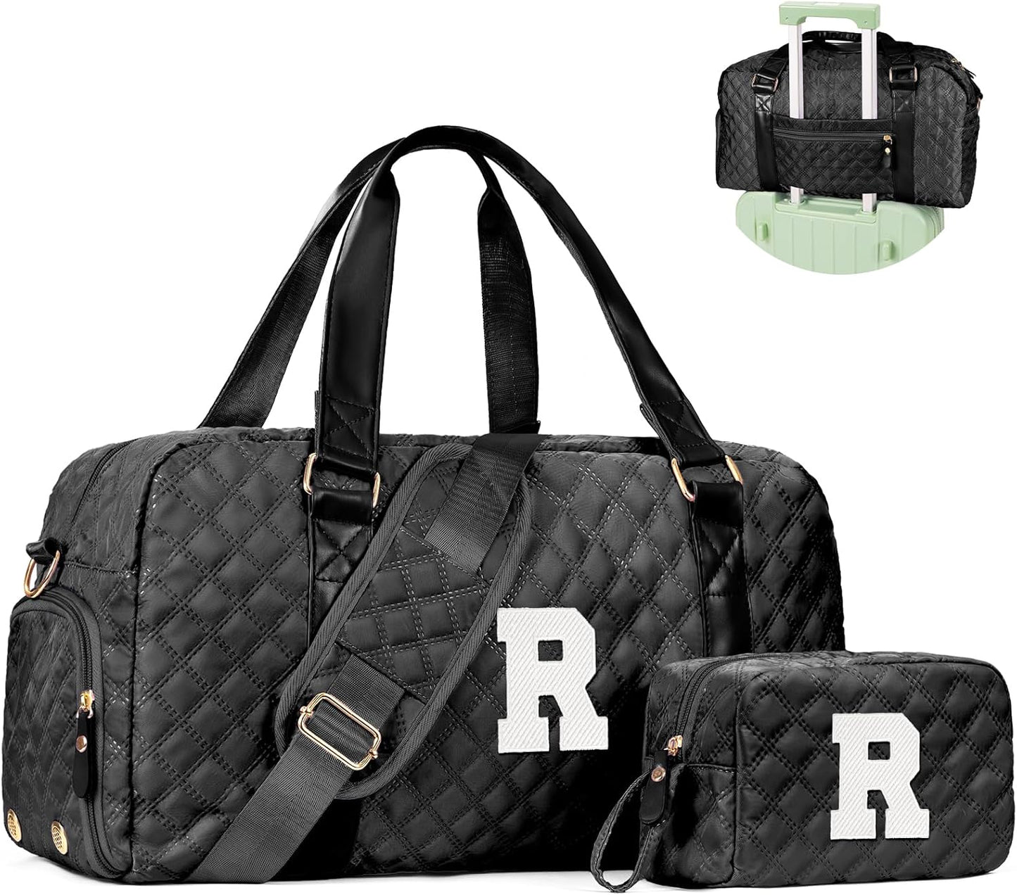 Personalized Duffle Bag Women Girls Gift: Letter Carry on bags, Dance Cheer bag Sports for Girl, Kid Gymnastics Bags, Birthday Gifts for Women Girls Kids Teens Mom Teacher