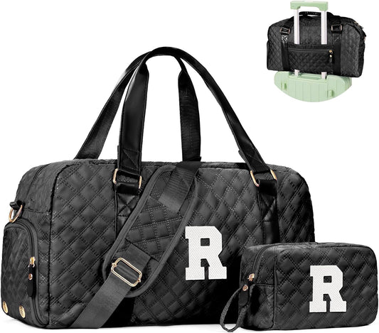 Personalized Duffle Bag Women Girls Gift: Letter Carry on bags, Dance Cheer bag Sports for Girl, Kid Gymnastics Bags, Birthday Gifts for Women Girls Kids Teens Mom Teacher