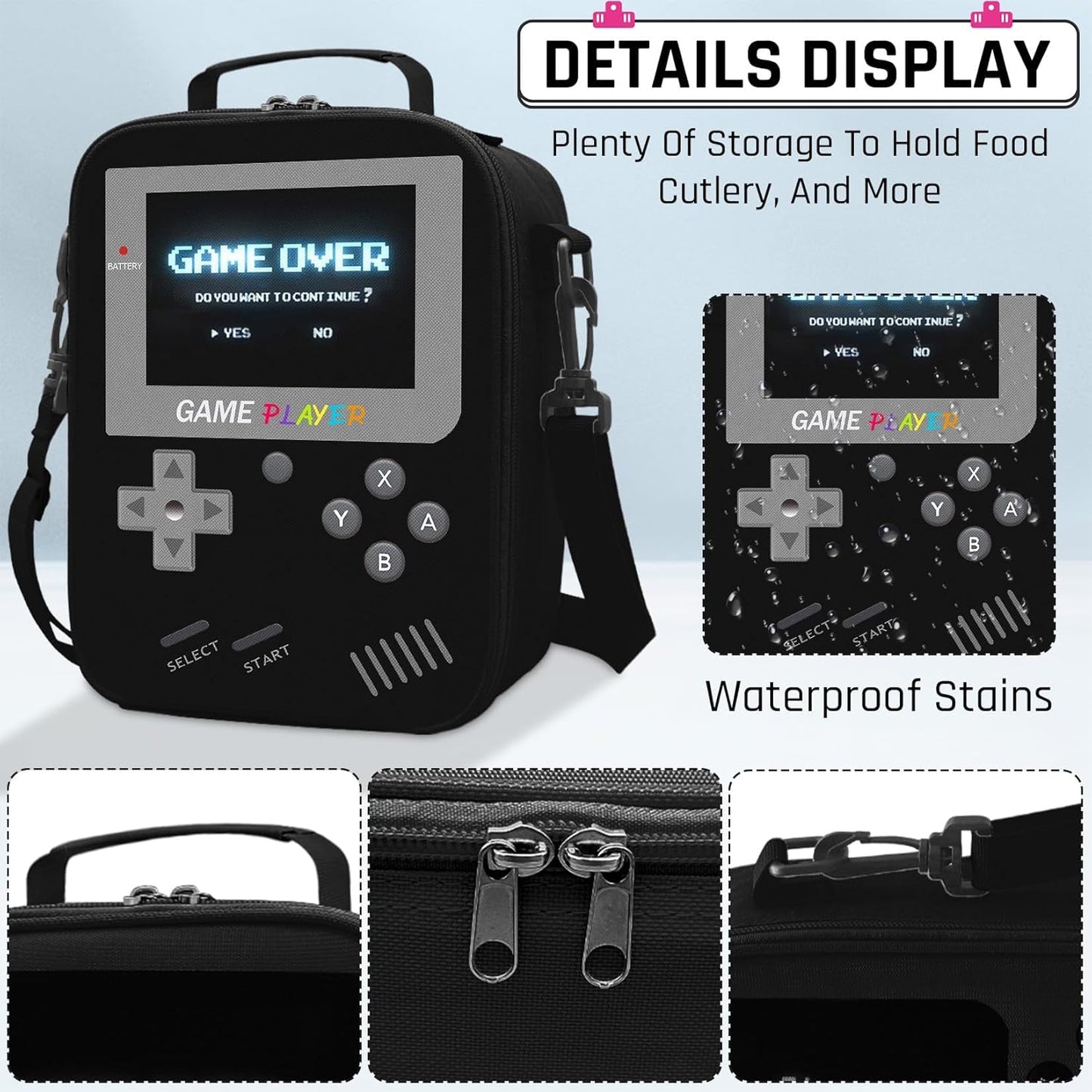 Backpack for School Boys,3pcs Boys Backpack and Lunch Box Set for Elementary Middle School, 17″ Video Game Bookbag for Ages 6-18 Kids Children Teens