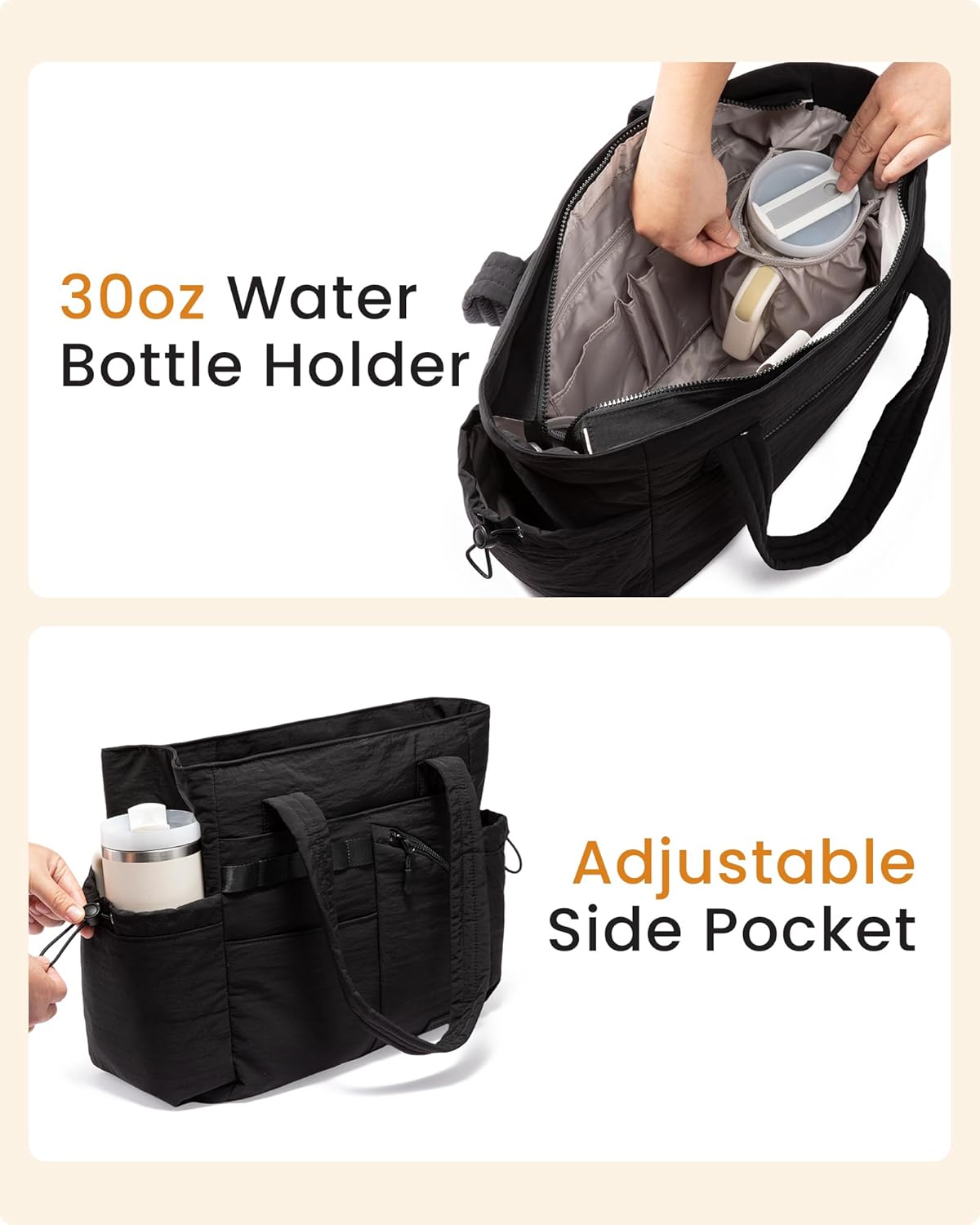 LOVEVOOK Tote Bag for Women, Puffer Bag and Work Bags with Laptop Compartment for Travel, Lightweight Shoulder Bag Handbag