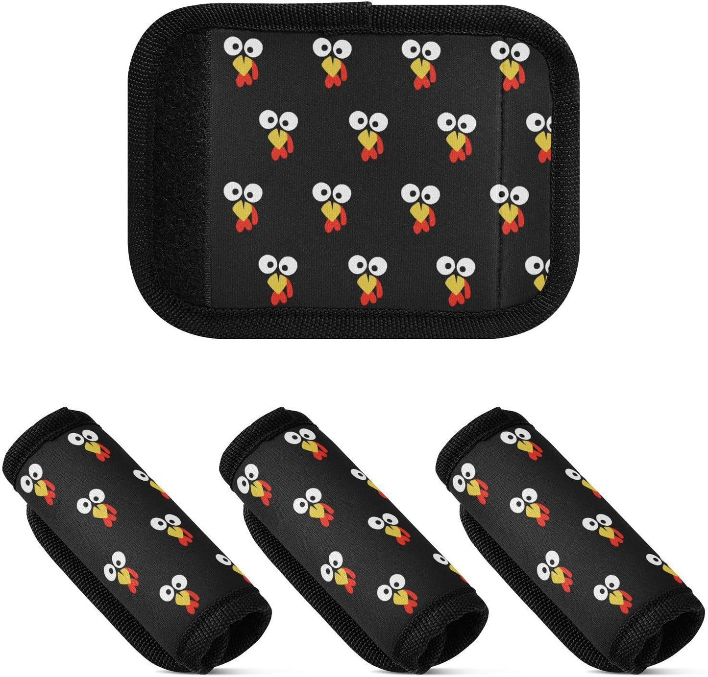 Thanksgiving Turkey 2 Pack Luggage Handle Wrap for Suitcase Luggage Identifier Travel Tags Handle Protection Sleeve Cover