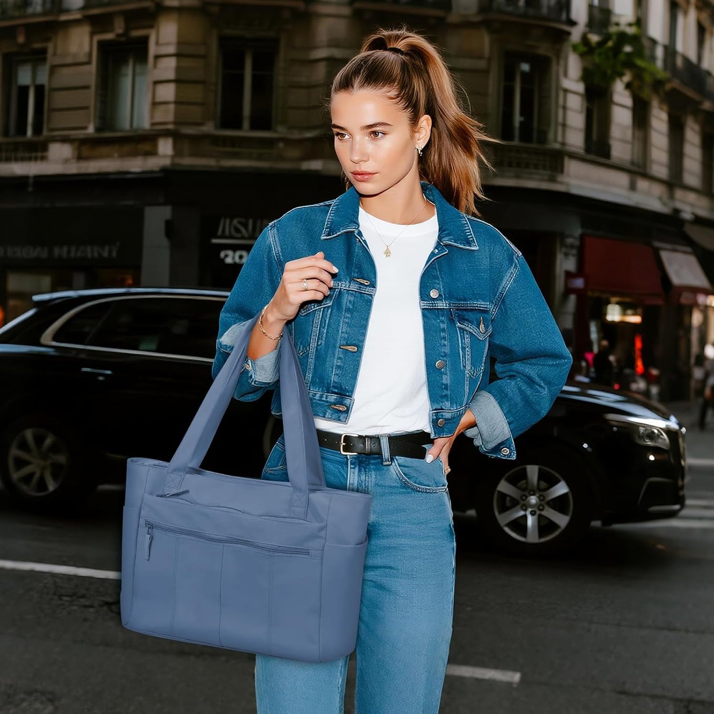 Tote Bag for Women Shoulder Bag Work Bags with Zipper Lightweight Handbags for Travel,Work,School