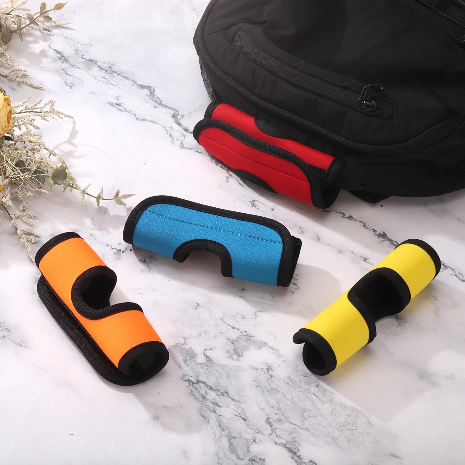 uxcell Luggage Handle Wrap, 2 Pcs Hollow Neoprene Handbag Grip Cover Protector Luggage Identifiers