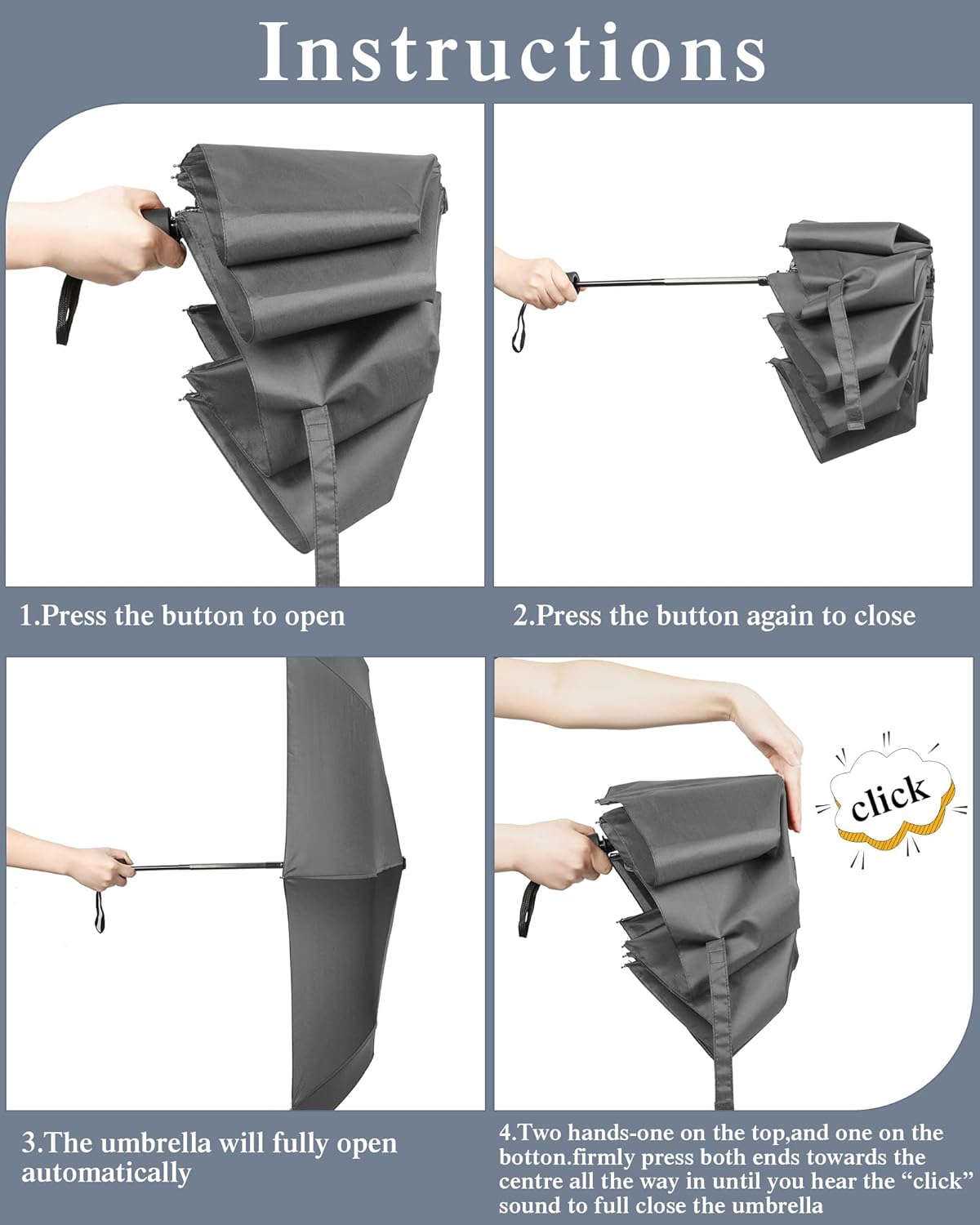 Reginary 6 Pack Umbrella Bulk Windproof Travel for Rain Automatic Open and Close Umbrella
