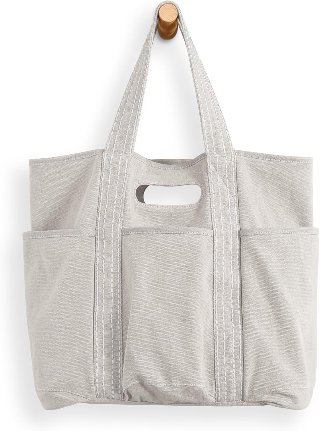 ODODOS 29L Oversized Canvas Tote Bag Large Capacity Open Top Shoulder Bags for Gym Workout Shopping Beach Travel