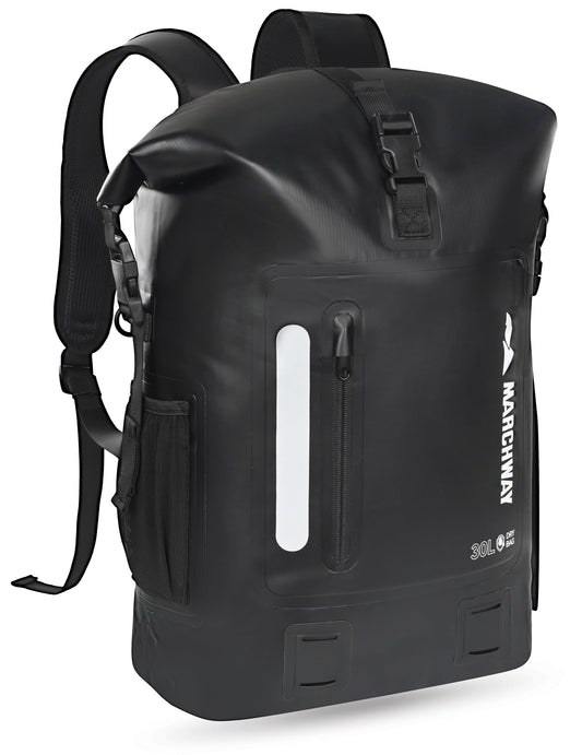 MARCHWAY Roll Top Waterproof Backpack, Floating Dry Bag 20L/30L/45L with Ergonomic Rectangular