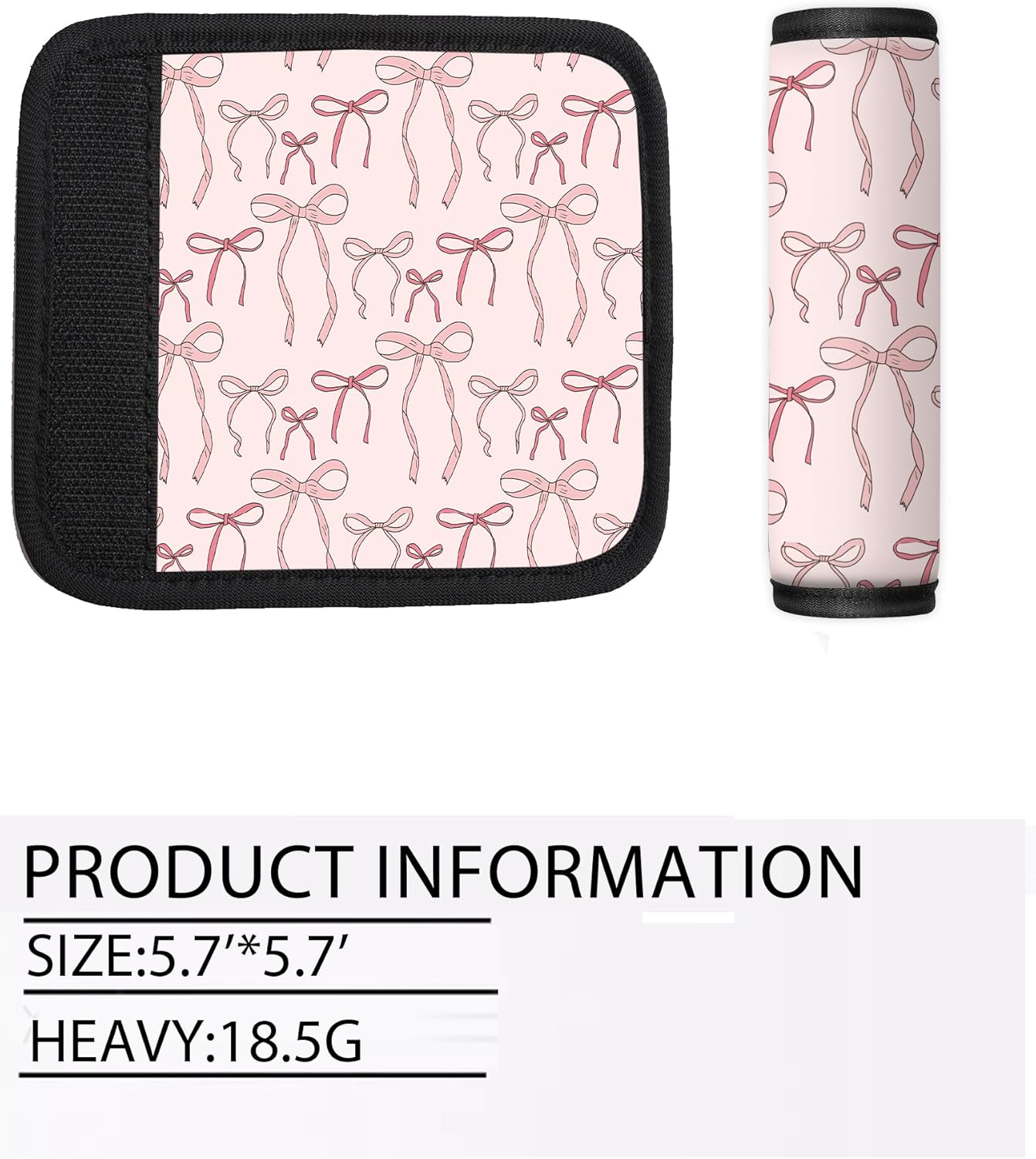 2 Pack Luggage Handle Wrap Travel Tags - Set of Luggage Tags for Suitcases, Identifiers, Marker, and Handle Covers - Cruise Accessories and Travel Gifts（Boho Pink Bow