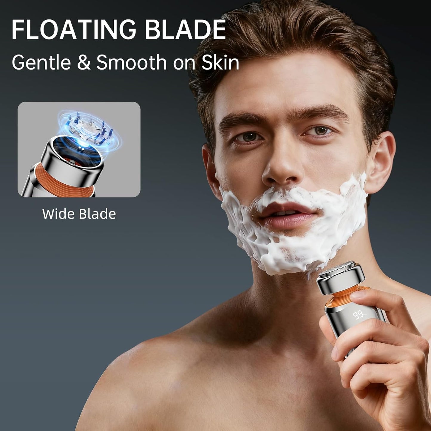 Mini Electric Shaver, Portable Electric Razor for Men & Women, USB-C Rechargeable Waterproof Travel Shaver, Cordless Pocket-Size Razor for Face & Body, Ideal for Home & Business Trips (Silver)