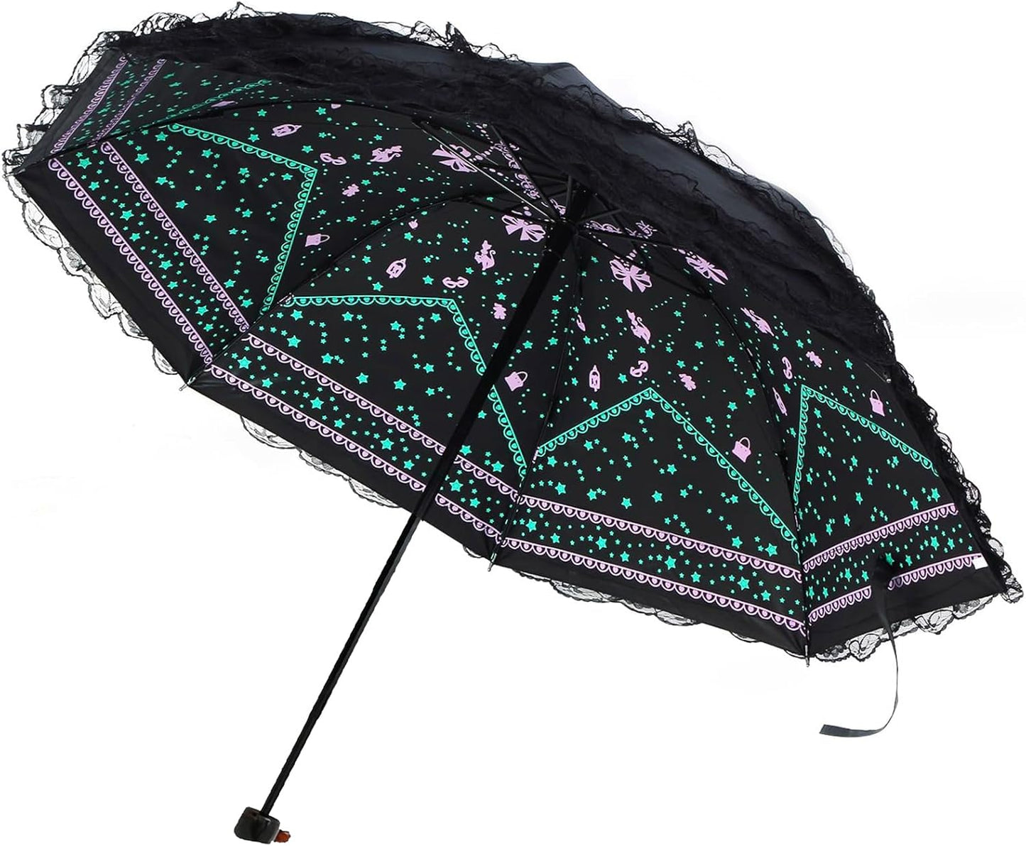 Vintage Lace Parasol Gothic Lolita Umbrella UV Sun Protection Witch Cosplay Photoshoot Props Party Decoration