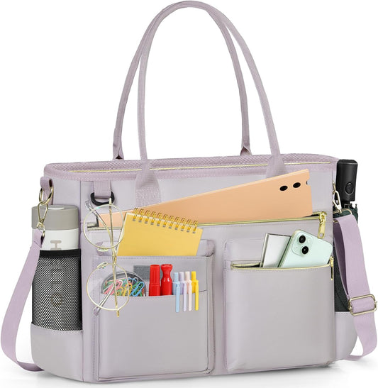 RAINSMORE Laptop Bag for Women 15.6 Inch Work Teacher Tote Nurse Bag Professional Laptop Tote Computer Messenger Shoulder Bags Large Handbag Business Office Work Briefcase