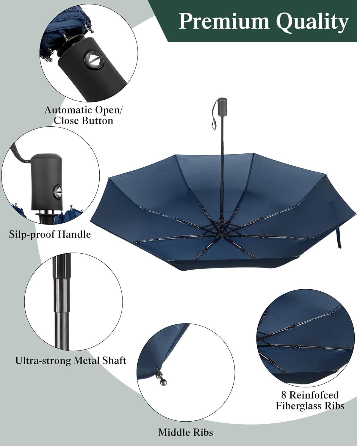 Wesiti 10 Pack Rain Umbrellas Bulk Automatic Open Close Collapsible Umbrella for Men Women
