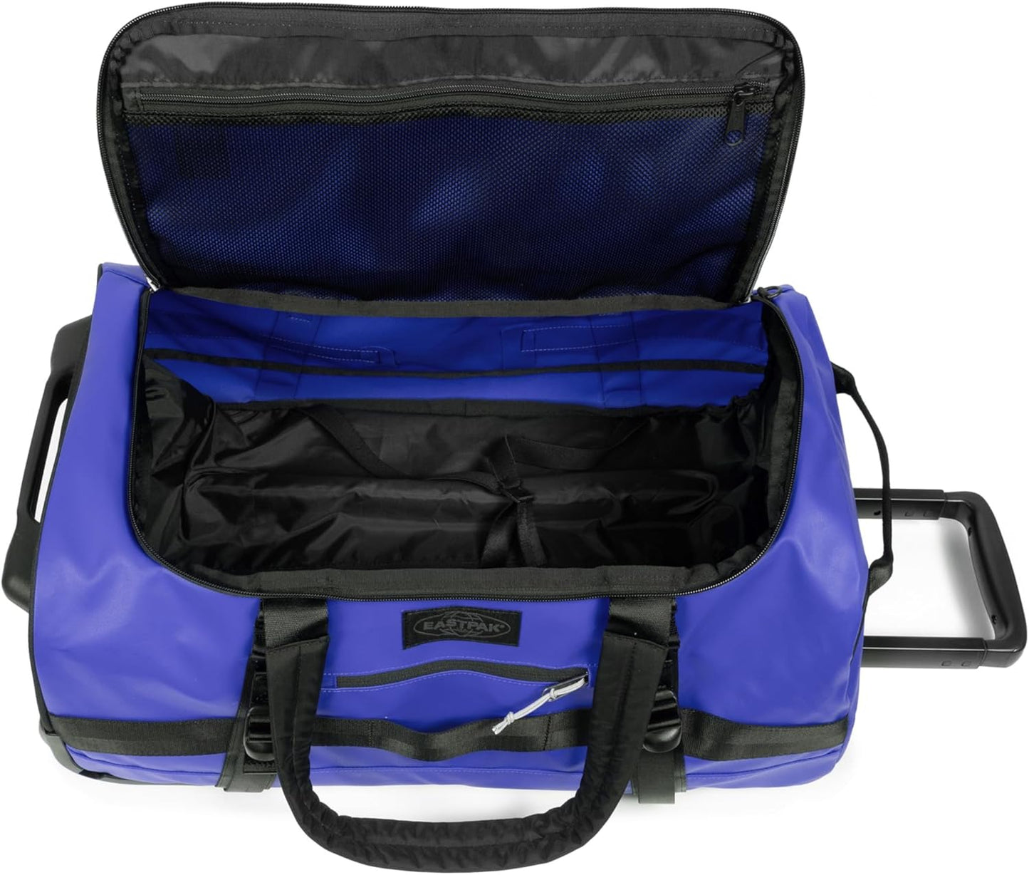 Eastpak Duffel Pack Wheel L – 90L Wheeled Duffel with Telescopic Handle, Convertible Backpack Straps, Weatherproof Finish & Gear Loops