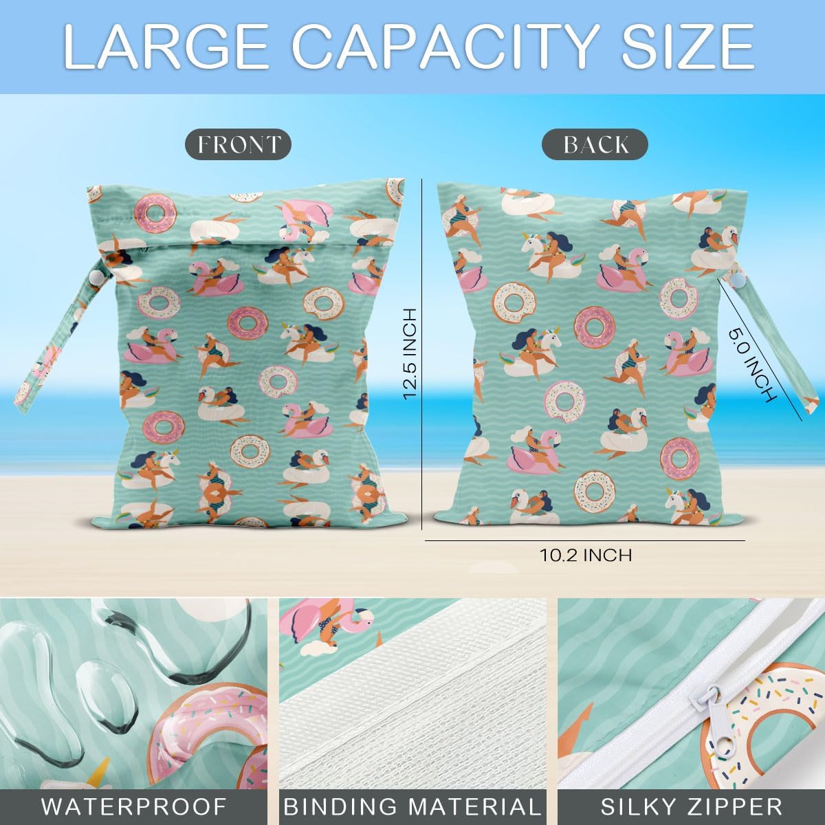 ENGVZ Beach Bag Wet Bag Waterproof Sandproof Women Beach Tote for Friends Travel Gifts Vacation Essential Friendship Gifts