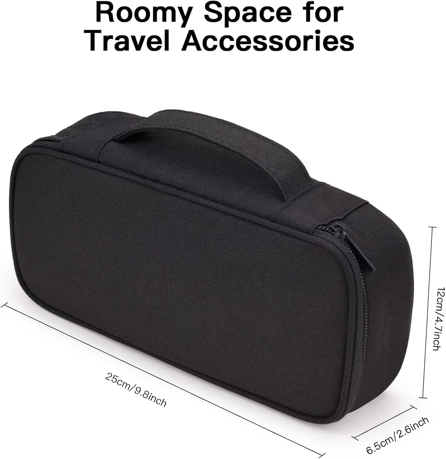Cable Organizer Bag, Electronic Organizer Travel Case for Charger & Cords, Travel Accessories, Portable Power Bank (Black)