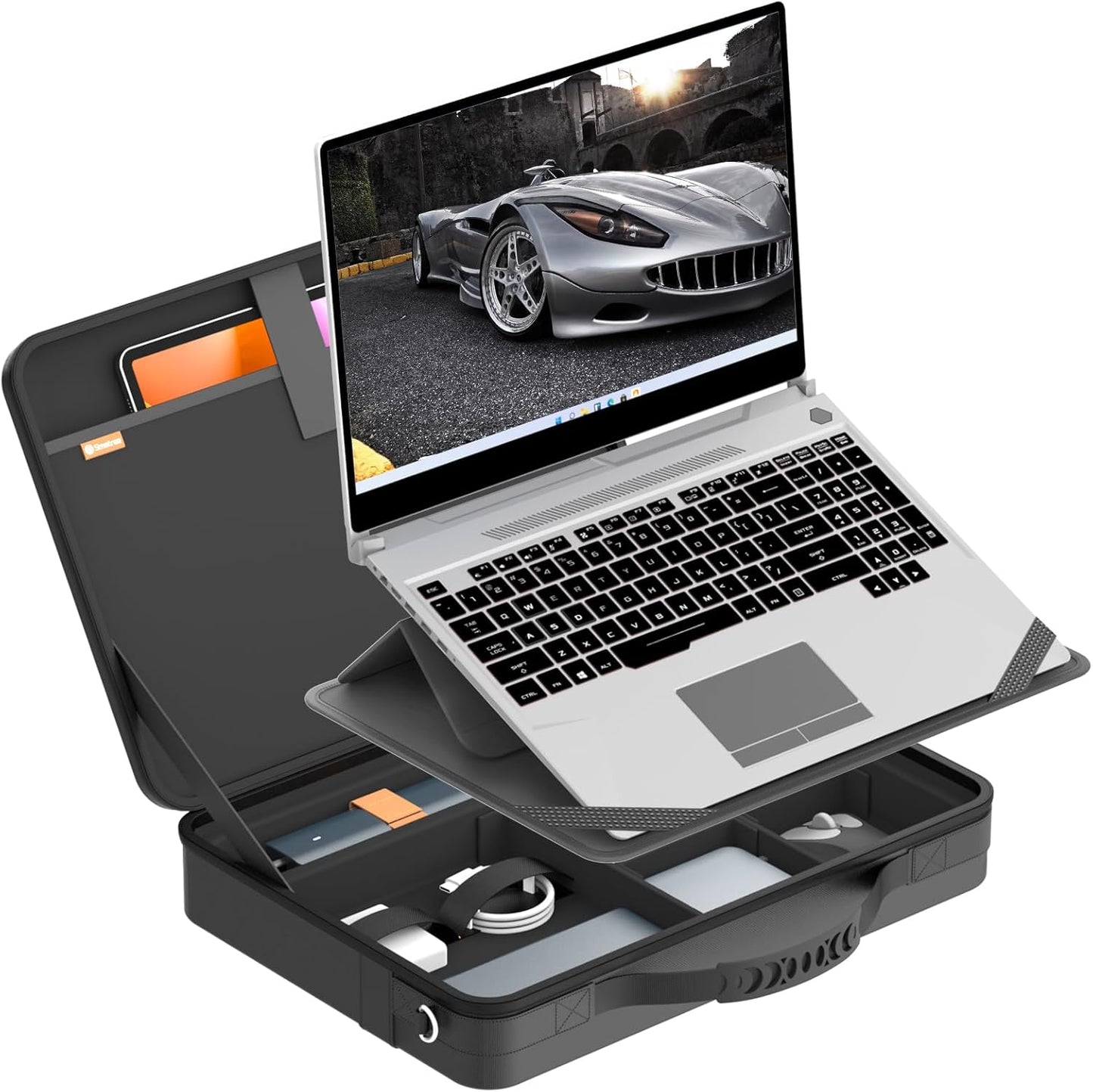 Smatree MobileBase Laptop Shoulder Case with Stand for 15.6-16 inch DELL Precision 3570/3571/3580/3581/3590/3591/5570/5680/5690, for DELL XPS 15/16, Laptop Protective Briefcase with Stand (A485S)