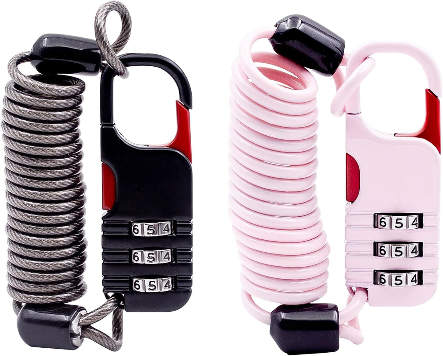 Travel Lock with Retractable Cable, Thin Cable Locks with Combination, Small Padlock Combination, for Luggage, Suitcase, Backpack, Bag, Zipper, Stroller, Bike, Motorcycle Helmet Anti Theft