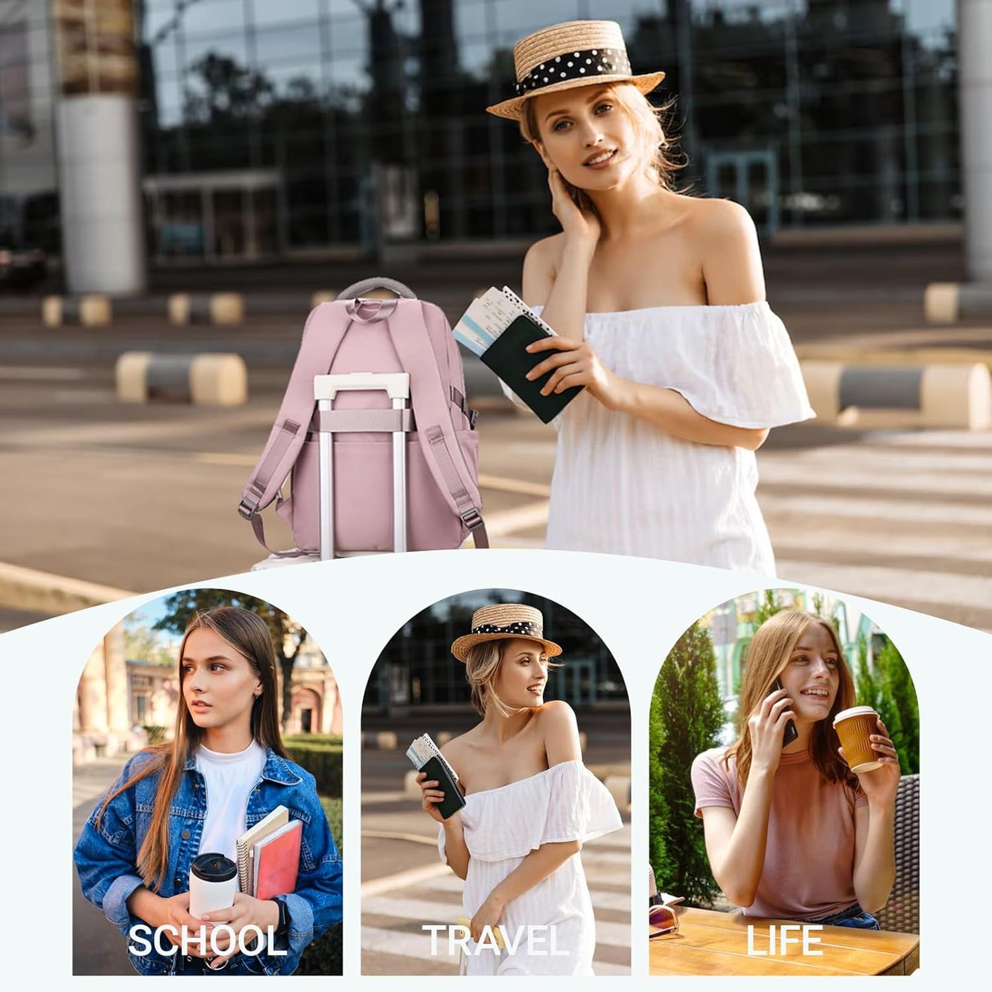 Kids Backpacks for School Teens Girls Cute Backpack for School Bookbag Women Travel Student Large Book Bag Boys, Purple