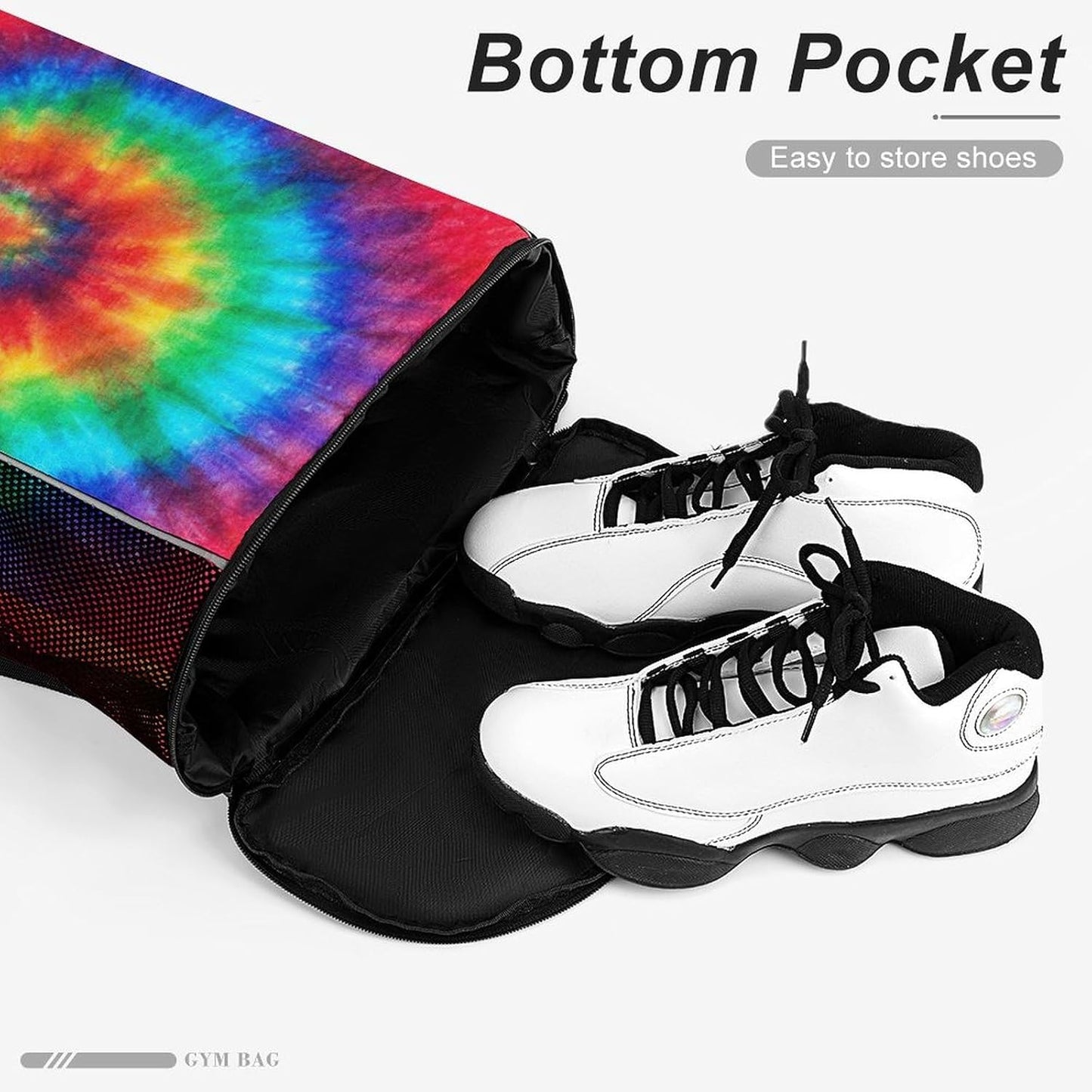 Tie Dye Drawstring Backpack Gym Bag With Shoe Compartment String Bag Sport Beach Swimming Sackpack For Women Men
