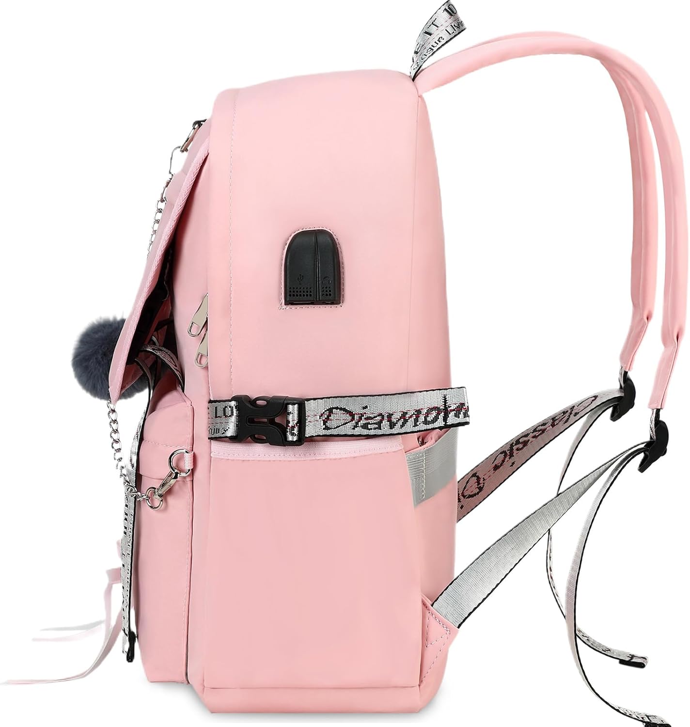 School Backpacks for Girls Backpack with Lunch Box Cute Kids Backpack for School Girls Teens Bookbag Set (Pink)