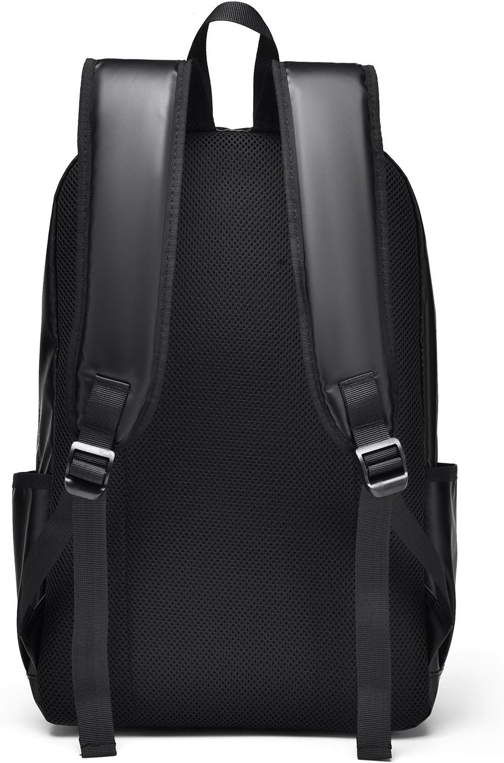 Mens Leather Laptop Backpack,16.1 inch Laptop Bag, Waterproof Business Travel Hiking Daypack Backpack (Black)