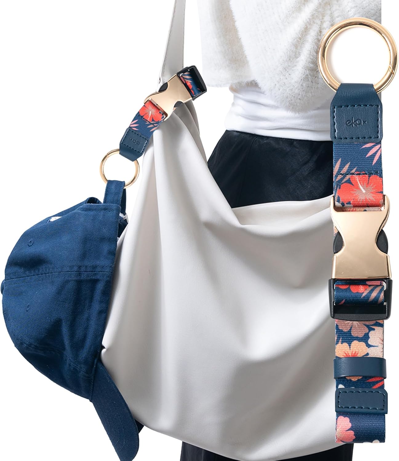 Add-a-Bag Luggage Strap, Adjustable Travel Carry Strap with Ring Hooks & Buckle, Heavy-Duty Bag