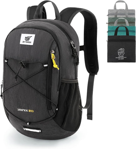 SKYSPER Foldable Small Backpack – 20L Lightweight Hiking Daypack with Chest Belt Packable Travel Rucksack for Women Men