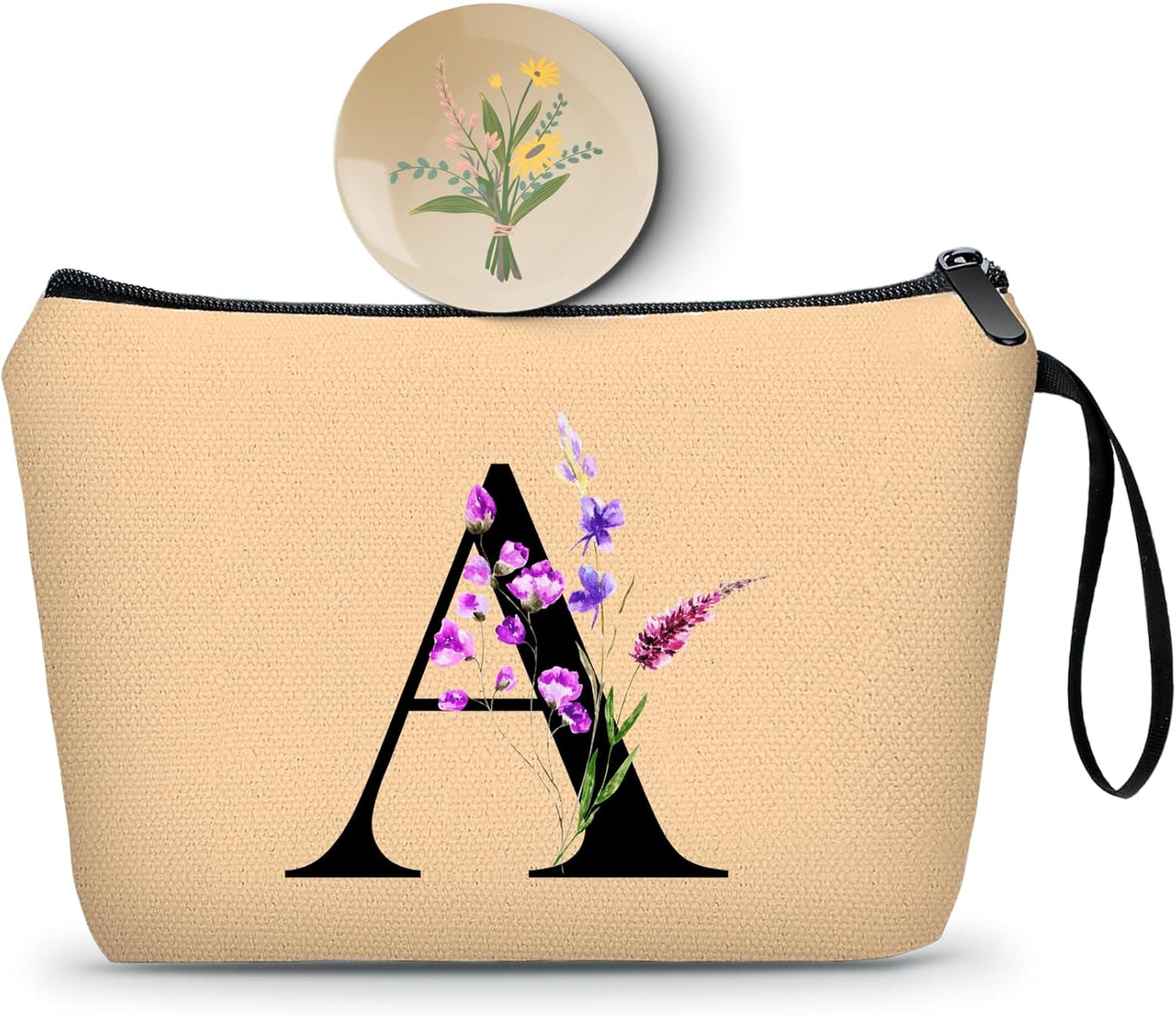 SEAMOON Maid of Honor Friendship Birthday Gifts for Women Her Aunt Sister Bridesmaid Coworkers Bride Personalized Makeup Cosmetic bag with Mirror Mothers Day Christmas Graduation A