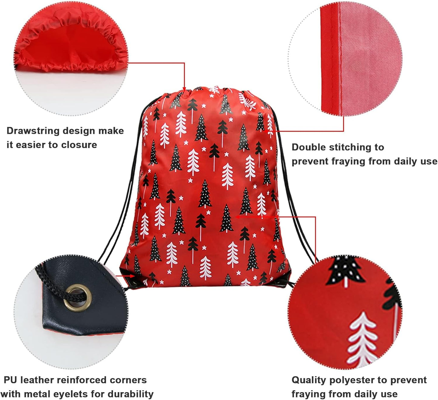 BeeGreen Drawstring Backpack Bags 20,30,50 Packs Reflective String Bags for Gym Sport Trip Cinch Sack DIY for Women Men