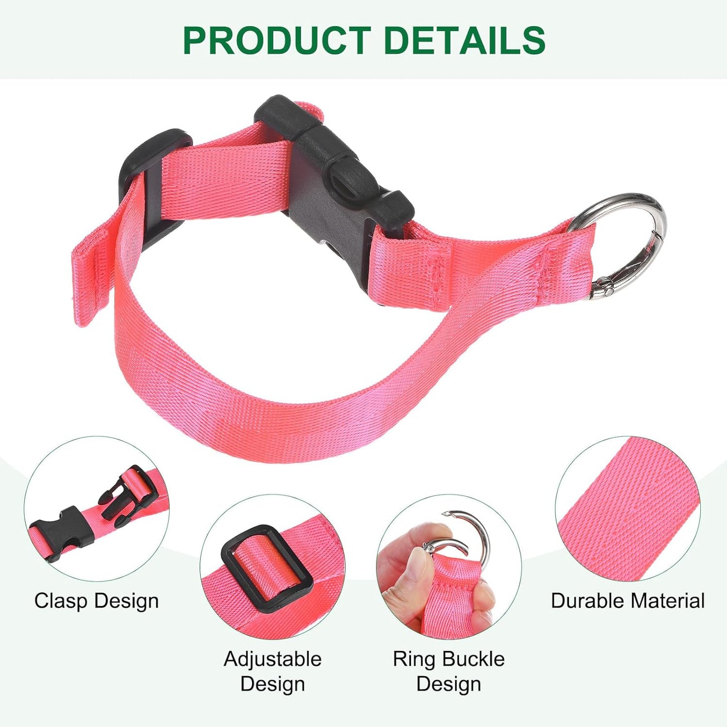 3-Pack Add A Bag Luggage Strap, Adjustable Suitcase Belt for Connecting Handbag/Backpack/Jacket, Luggage Connector [Bright Pink]