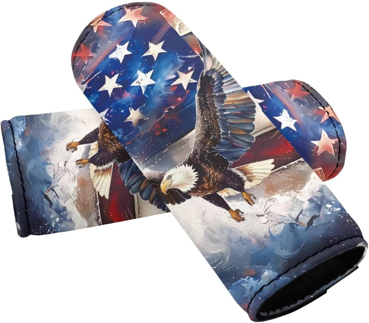 4th of July USA Flag Luggage Handle Wrap Grip for Suitcase Set of 2 USA Flag Luggage Handle Protection Sleeve Cover Set Portable Washable
